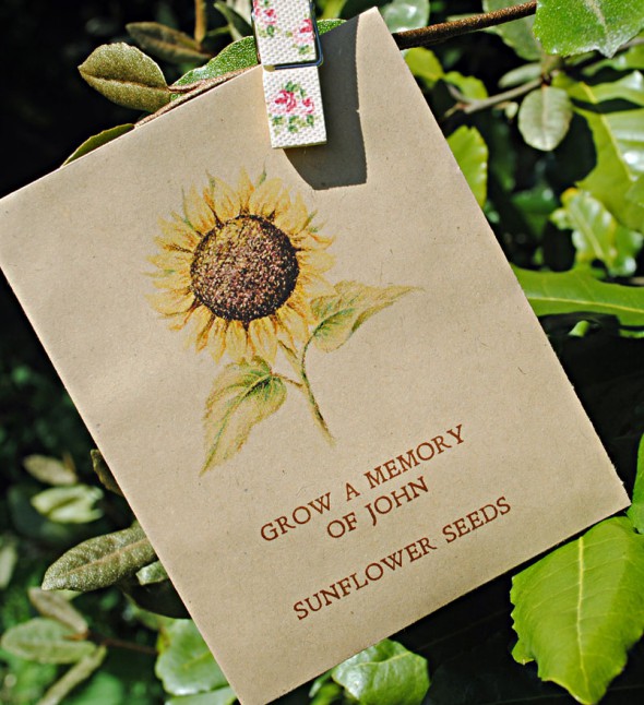 Художественно оформленный пакетик для семян, который можно прикрепить к открытке