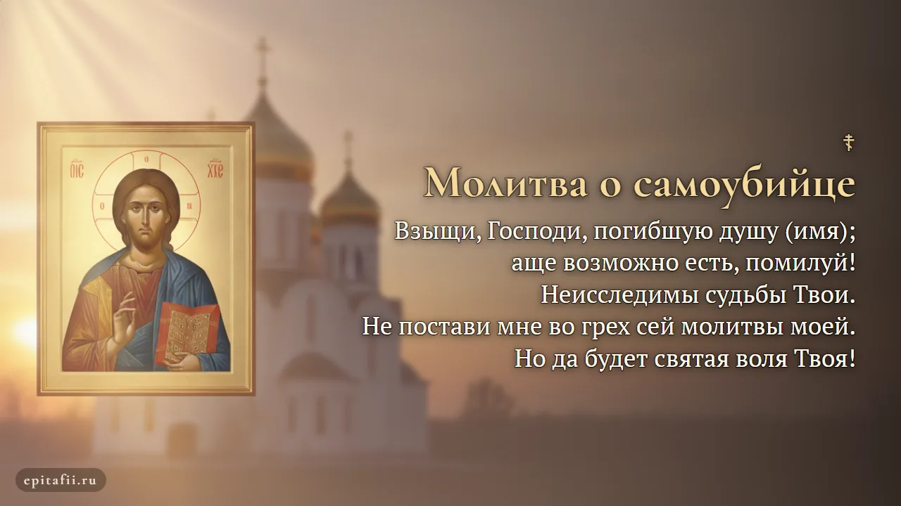 Молитва о самоубийце для чтения дома — карточка с молитвой