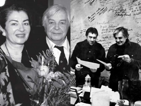 Юрий Любимов с женой (слева) и с любимым другом и актером его театра Владимиром Высоцким