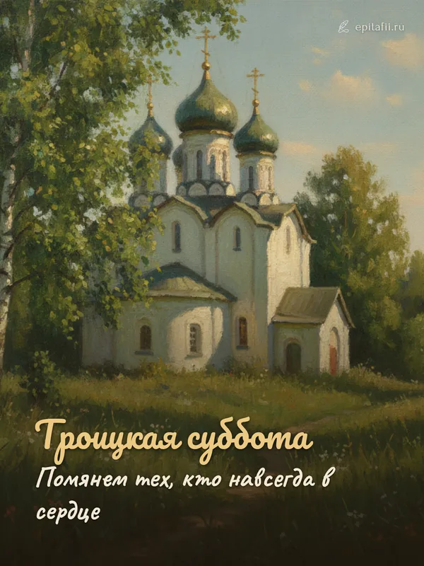 Поминальная открытка: Троицкая суббота