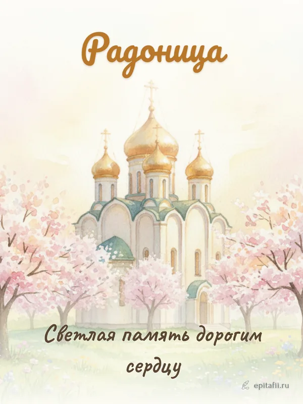 Поминальная открытка: Радоница