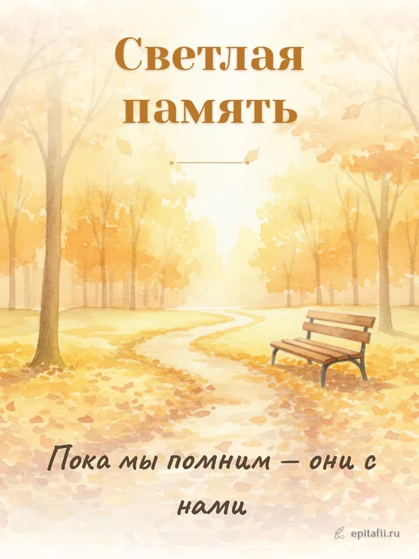 Поминальная открытка: Светлая память