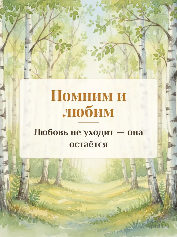 Поминальная открытка: Помним и любим