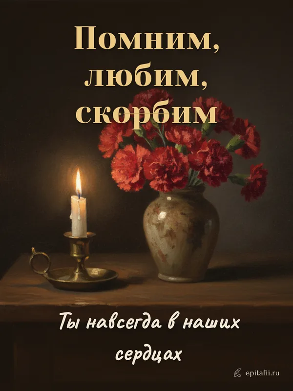 Поминальная открытка: Помним, любим, скорбим