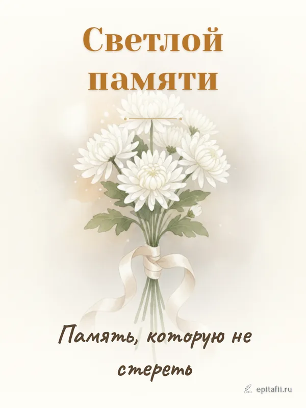 Поминальная открытка: Светлой памяти