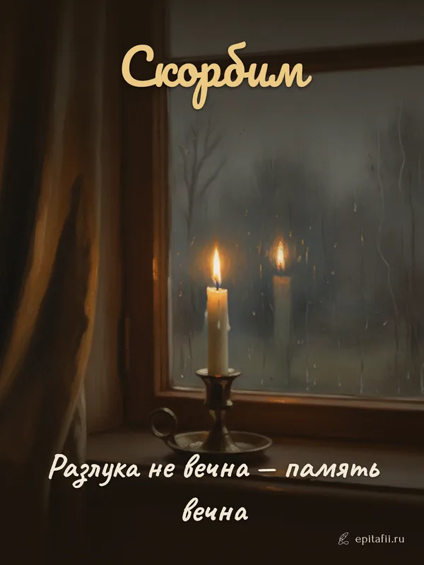 Поминальная открытка: Скорбим