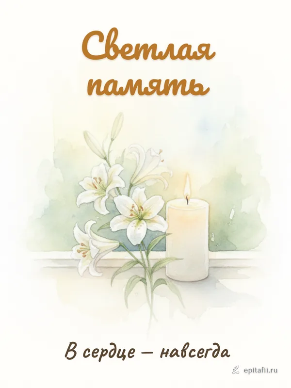 Поминальная открытка: Светлая память