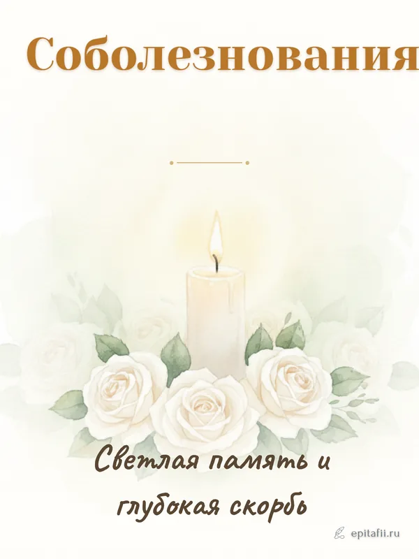 Поминальная открытка: Соболезнования