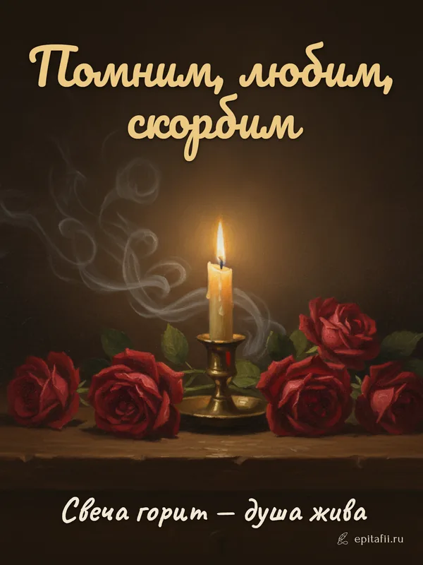 Поминальная открытка: Помним, любим, скорбим